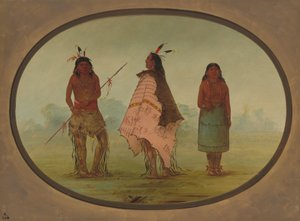 İki Apaçi Savaşçısı ve Bir Kadın, 18551869. by George Catlin