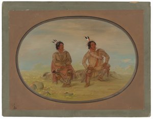 İki Choctaw Kızılderili by George Catlin
