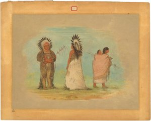 İki Ottoe Chiefs ve Bir Kadın by George Catlin