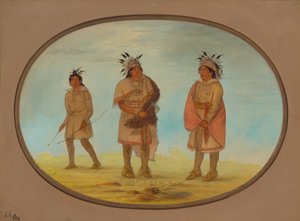 İki Weeah Savaşçısı ve Bir Kadın, 18611869. by George Catlin