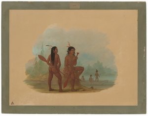 İki Genç Hyda Adamı by George Catlin