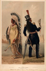 Wi-jun-jon. Bir Assinneboin Şefi. by George Catlin