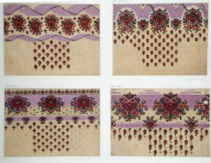 Paisley Şallar için Kumaş Tasarımları, c.1871 (kağıt üzerine guaj) by George Charles Haite