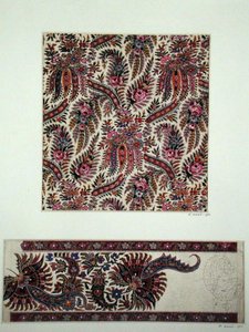 Paisley Şallar için Kumaş Tasarımları, c.1871 (kağıt üzerine guaj) by George Charles Haite