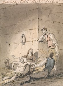 Fielding'in Amelia'sına İllüstrasyon by George Chinnery