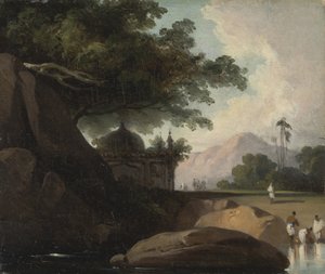 Tapınak ile Hint Manzarası by George Chinnery