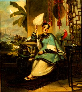 Papağanlı Bir Kızın Portresi by George Chinnery