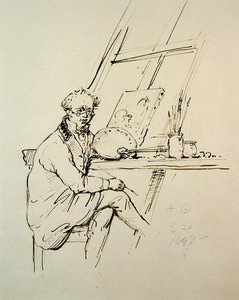 Otoportre (kağıt üzerinde kalem ve mürekkep) by George Chinnery
