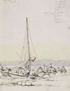 Kıyıda Tanka Tekneleri, by George Chinnery
