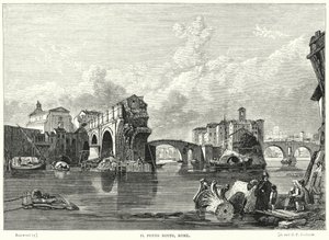 Il Ponto Rotto, Roma by George Clarkson after Stanfield