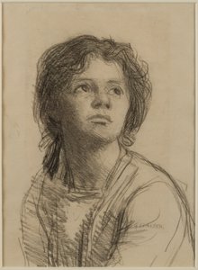 Genç Bir Kadının Başı ve Omuzları by George Clausen