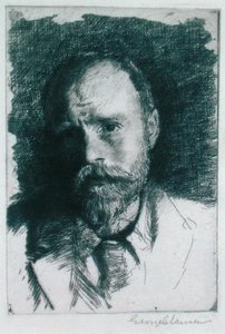 Otoportre, c.1895 (gravür) by George Clausen