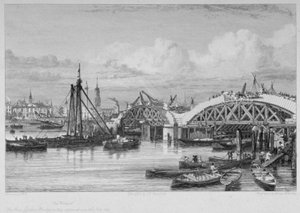 Londra Köprüsü yapım aşamasında, 1827