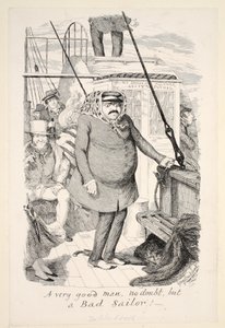 Şüphesiz çok iyi bir adam, ama Kötü Denizci!, pub. 1845 by George Cruikshank
