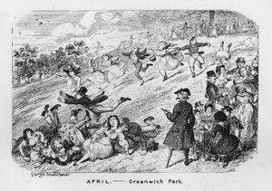 Nisan, Greenwich Park, Londra (gravür) by George Cruikshank