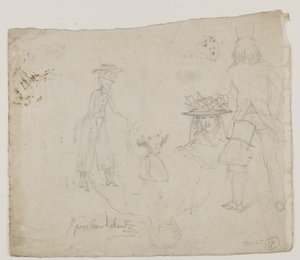 Karakter çalışmaları (kalem, kalem ve kağıt üzerine mürekkep) by George Cruikshank