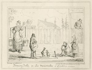 Dans eden bebekler veya Les Marionettes a Londres by George Cruikshank