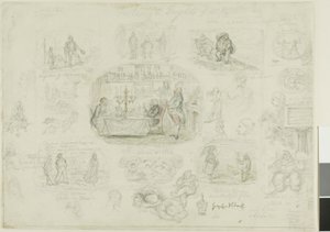 1829 Modası ve Korkuları (recto); Angels Ever Bright and Fair (verso) by George Cruikshank