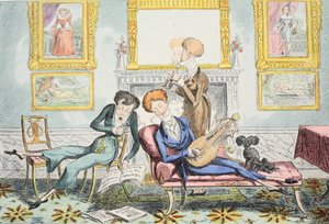 Sinek kuşları veya A Dandy Trio, pub. 1835. by George Cruikshank