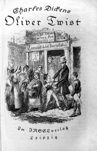 “Olivier Twist” (Olivier) için Charles Dickens (1812-1870), George Cruikshank (1792-1878) için çizim. by George Cruikshank