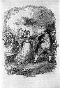 Charles Dickens (1812-1870), George Cruikshank (1792-1878) tarafından “” Oliver Twist” (Olivier) için çizim. by George Cruikshank