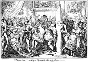 Kalabalık Bir Oturma Odasının Rahatsızlığı, 1818. by George Cruikshank