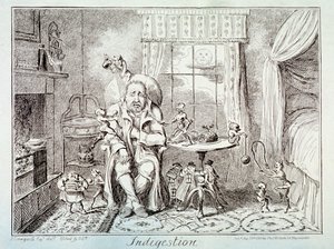 Hazımsızlık, 1835 by George Cruikshank