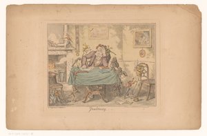 Jaloezie Kıskançlık (nesne üzerindeki başlık) by George Cruikshank