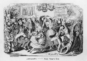 Ocak, Yılbaşı (gravür) by George Cruikshank