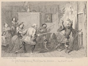 Londra. Eastcheap'teki Boar's-head Tavern: 'Henry IV Part II,' Perde II, Sahne IV by George Cruikshank