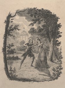Bahçedeki Erkek ve Kadın (gravür) by George Cruikshank