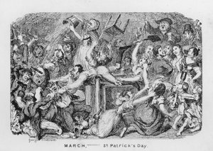 Mart, Aziz Patrick Günü (gravür) by George Cruikshank