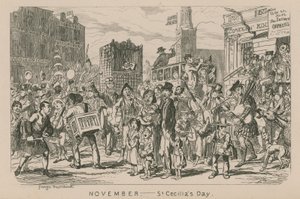 Kasım - Aziz Cecilia Günü by George Cruikshank