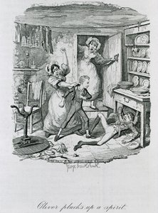 Oliver Bir Ruhu Yıkar, 1837 by George Cruikshank