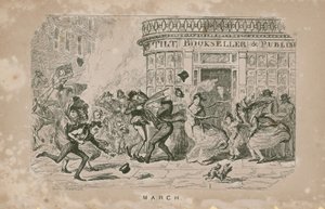 İnsanlar şiddetli rüzgarlara karşı mücadele ediyor by George Cruikshank