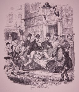 Polis tarafından yakalanan yankesici, 19. yüzyılın başlarında (gravür) by George Cruikshank