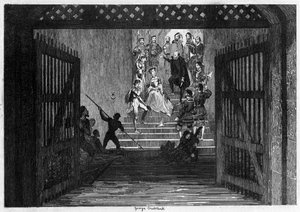 Prenses Elizabeth, 1554 1840'ta Londra Kulesi'ne esir olarak getirildi. by George Cruikshank