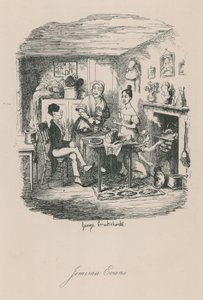 Londra yaşamının sahnesi: Jemima Evans by George Cruikshank