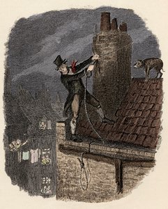 Sikes, ardından köpeği kaçmaya çalışır - Son şans - “” Oliver Twist” için illüstrasyon (Olivier) (Olivier Twist