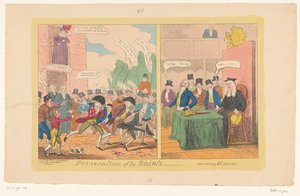 İngiliz İç Politikası Karikatürü, 1820 Azizlerin Zulüm by George Cruikshank