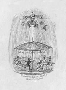 Şemsiye Yapıcılar Aziz Swithin Koruyucu Aziz, 1829 by George Cruikshank