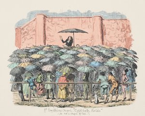 St Swithuns Şapeli Soğuk banyo alanları, pub. 1833 (el renkli gravür) by George Cruikshank