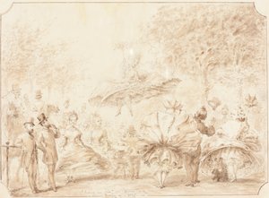 Hyde Park'ta "Havayı Almak" [verso] by George Cruikshank