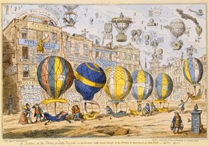 Taksi Balonları, pub. G. Humphrey tarafından, 1825 by George Cruikshank