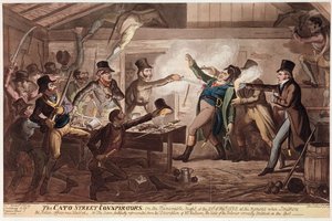 Cato Sokağı Komplocuları, pub. G. Humphrey, 9 Mart 1820 (renkli taş) by George Cruikshank