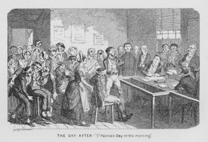 Ertesi Gün - Sabah Aziz Patrick Günü (gravür) by George Cruikshank