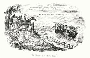 Köpeklere Giden Atlar (gravür) by George Cruikshank