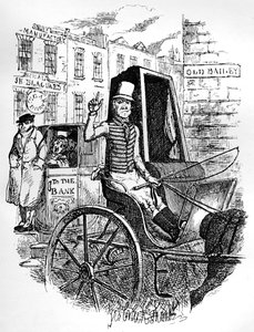 Son Taksi Şoförü ve İlk Omnibus Cad, c1900 by George Cruikshank