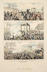 Son Sahne, William Harrison Ainsworth'un 'Jack Sheppard: A Romance' adlı eserinden bir çizim, 1839'da yayınlandı (el renkli gravür) by George Cruikshank