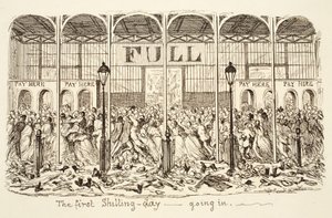 İlk Şilin Günü - İçeri giriyor, bar. 1851 (gravür) by George Cruikshank
